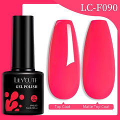 LILYCUTE 7ML Summer Neon Nail Gel Polish Gel Polish Semi Permanent Nail Art Manicure Soak Off LED UV Gel Nail Varnishes