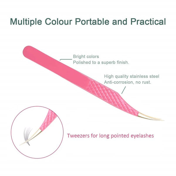 False Eyelash Tweezers For Fake Eyelashes Extensions Individual Curved Strip Lashes Eyebrow Hair Clip Tongs Nail Art Makeup Tool