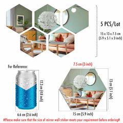 MCDFL Hexagon Acrylic Mirror Wall Stickers Decorative Tiles Self Adhesive Aesthetic Room Home Korean Decor Shower Makeup Panel