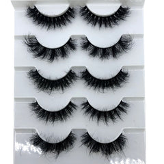 4/7 Pairs 25 mm 3d Mink Lashes Bulk Faux with Custom Box Wispy Natural Mink Lashes Pack Short Wholesales Natural False Eyelashes