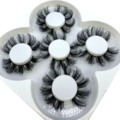 4/7 Pairs 25 mm 3d Mink Lashes Bulk Faux with Custom Box Wispy Natural Mink Lashes Pack Short Wholesales Natural False Eyelashes