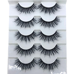 4/7 Pairs 25 mm 3d Mink Lashes Bulk Faux with Custom Box Wispy Natural Mink Lashes Pack Short Wholesales Natural False Eyelashes