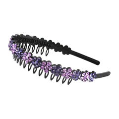 Fashion Pearl Non-Slip Rhinestone Hairbands Elastic Flower Women Hair Hoop Bands Headband Bezel Girls Hair Accessories Headdress