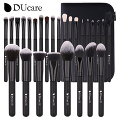 DUcare Black Makeup Brushes 8-32Pcs Brush for Makeup Foundation Eyeshadow Synthetic Goat Pony Hair Professional makeup brush Set