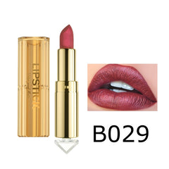 12 Colors Korea Matte Glitter Lipstick Pink Nude Matte Gliter Waterproof Kissproof Glitter Flip Lipstick Orange Dropshipping