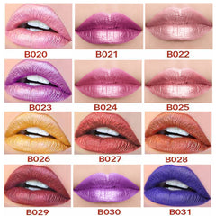 12 Colors Korea Matte Glitter Lipstick Pink Nude Matte Gliter Waterproof Kissproof Glitter Flip Lipstick Orange Dropshipping