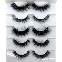 4/7 Pairs 25 mm 3d Mink Lashes Bulk Faux with Custom Box Wispy Natural Mink Lashes Pack Short Wholesales Natural False Eyelashes