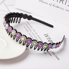 Fashion Pearl Non-Slip Rhinestone Hairbands Elastic Flower Women Hair Hoop Bands Headband Bezel Girls Hair Accessories Headdress