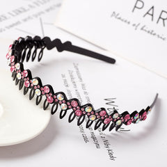 Fashion Pearl Non-Slip Rhinestone Hairbands Elastic Flower Women Hair Hoop Bands Headband Bezel Girls Hair Accessories Headdress