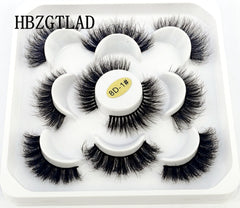 5-14Pairs Fluffy Lashes 10-25mm 3D Mink Lashes Long Thick Natural False Eyelashes Wholesale Lashes Vendors Makeup Mink Eyelashes