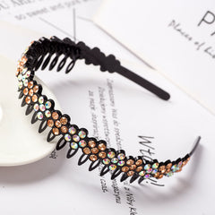 Fashion Pearl Non-Slip Rhinestone Hairbands Elastic Flower Women Hair Hoop Bands Headband Bezel Girls Hair Accessories Headdress