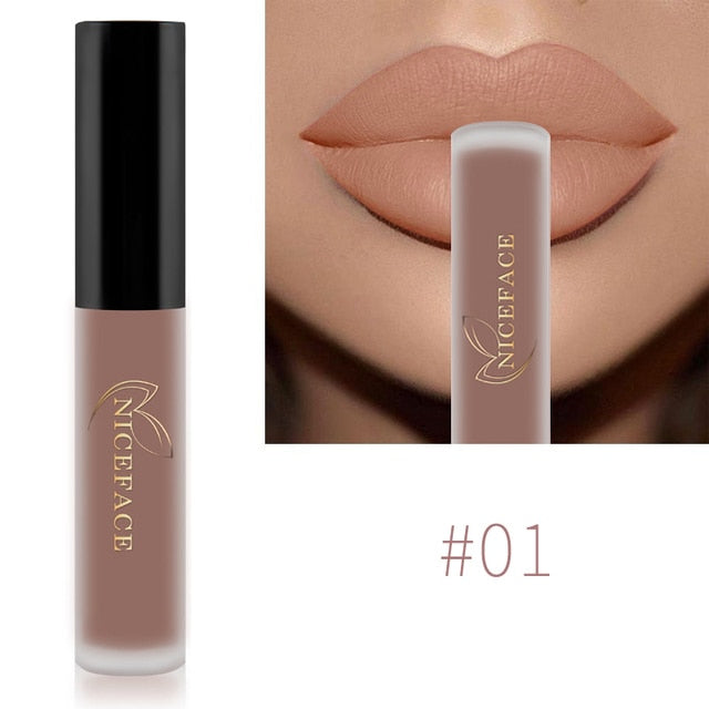 Lip Gloss 34 Colors Nude Matte Liquid Lipstick Red Mate Waterproof Long Lasting Moisturizing Lipgloss Lip Makeup Women Cosmetics