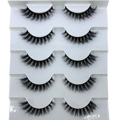 4/7 Pairs 25 mm 3d Mink Lashes Bulk Faux with Custom Box Wispy Natural Mink Lashes Pack Short Wholesales Natural False Eyelashes