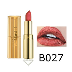 12 Colors Korea Matte Glitter Lipstick Pink Nude Matte Gliter Waterproof Kissproof Glitter Flip Lipstick Orange Dropshipping