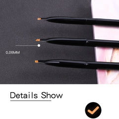 Professional Eye Makeup Brushes Black Flat Eyeliner Brush Eyebrow Application Lip Makeup Brush Eye Patch Makeup Tools 2/3pcs