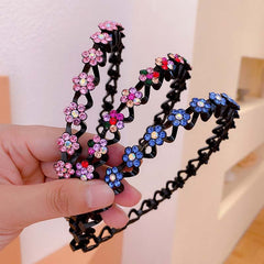 Fashion Pearl Non-Slip Rhinestone Hairbands Elastic Flower Women Hair Hoop Bands Headband Bezel Girls Hair Accessories Headdress